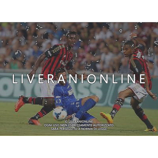 REGGIO EMILIA 23 LUGLIO 2013 /TROFEO TIM 2013 / TRIANGOLARE JUVENTUS-MILAN-SASSUOLO / NELLA FOTO: MAGNANELLI FRA TRAORE E BOATENG / FOTO FRANCESCA SOLI - AGENZIA ALDO LIVERANI SAS