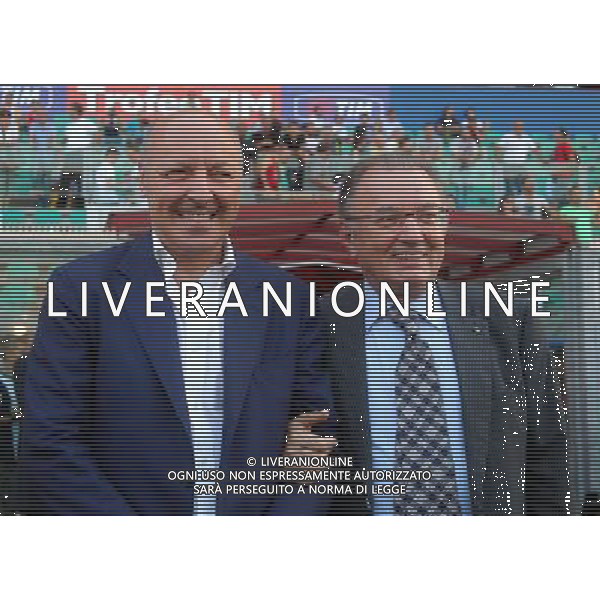 REGGIO EMILIA 23 LUGLIO 2013 /TROFEO TIM 2013 / TRIANGOLARE JUVENTUS-MILAN-SASSUOLO / NELLA FOTO: GIUSEPPE MAROTTA E GIORGIO SQUINZI / FOTO FRANCESCA SOLI - AGENZIA ALDO LIVERANI SAS