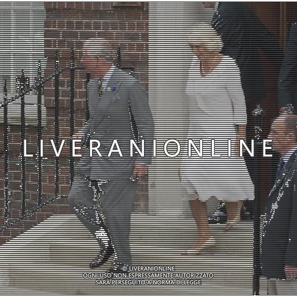 Prince Charles and Camilla leave St.Mary\'s after visiting their new grandson ©photohsot/AGENZIA ALDO LIVERANI SAS - ITALY ONLY - REALI INGLESI: Il Principe Carlo e Camilla Duchessa di Cornovaglia all\'ospedale St Mary, in visita al bambino appena nato di William e kate 23 Luglio 2013 a Londra, Inghilterra.