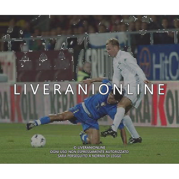 Slovenia-Italia nazionale 09/10/2004 Qualificazioni Mondiali 2006 nella foto mauro esposito e pokorn foto paola garbuio/agenzia aldo liverani