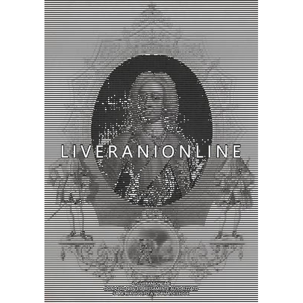 George II 1683-1760. King of England (1727-1760). 19th century print from an original painting by J. Faber Giorgio II 1683-1760. Re d\'Inghilterra (1727-1760). Stampa del 19mo secolo da un dipinto originale di J. Faber Ref: B408_097004_2188 Compulsory Credit: Classic - Image/World Illustrated/Photoshot ©PHOTOSHOT/AGENZIA ALDO LIVERANI SAS - ITALY ONLY - EDITORIAL USE ONLY