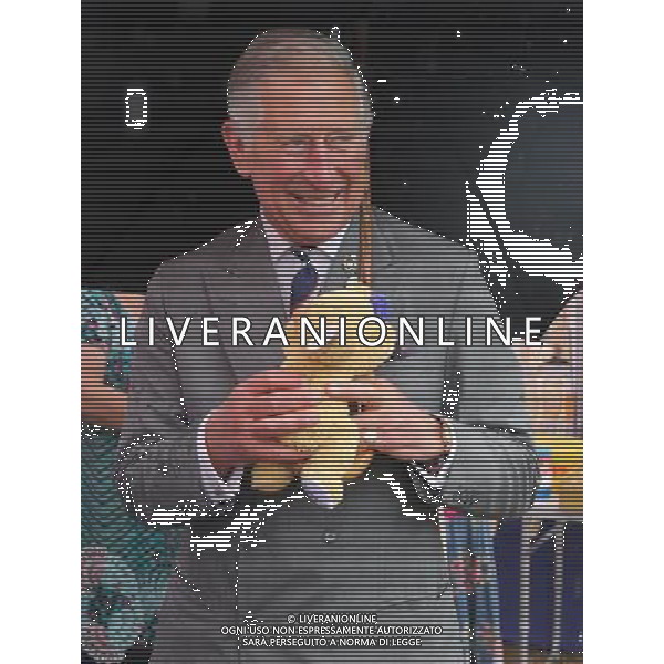 KING\'S LYNN, ENGLAND - JULY 31: Prince Charles, Prince of Wales is presented with a teddy bear for Prince George of Cambridge during a visit to the 132nd Sandringham Flower Show at Sandringham House on July 31, 2013 in King\'s Lynn, England. ©photoshot/AGENZIA ALDO LIVERANI SAS - ITALY ONLY - REALI INGLESI: Il principe Carlo d\'inghilterra con la moglie Camilla duchessa di Cornovaglia