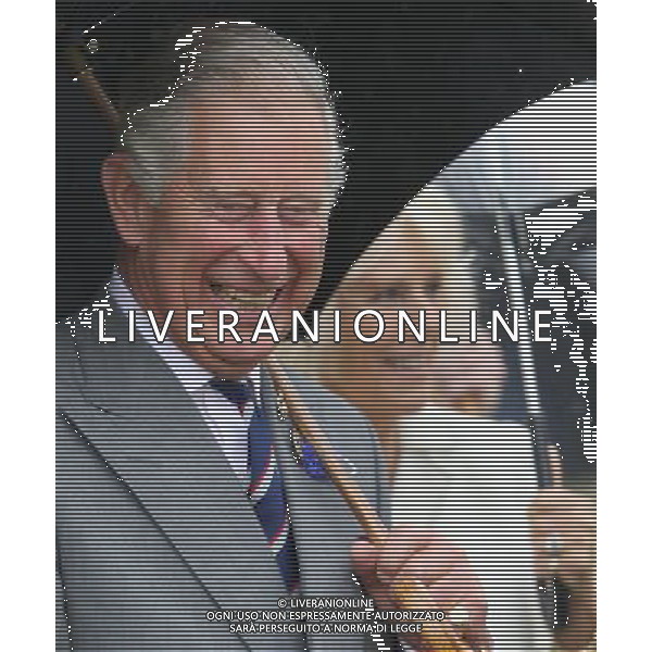 KING\'S LYNN, ENGLAND - JULY 31: Prince Charles, Prince of Wales and Camilla, Duchess of Cornwall laugh during a visit to the 132nd Sandringham Flower Show at Sandringham House on July 31, 2013 in King\'s Lynn, England. ©photoshot/AGENZIA ALDO LIVERANI SAS - ITALY ONLY - REALI INGLESI: Il principe Carlo d\'inghilterra con la moglie Camilla duchessa di Cornovaglia