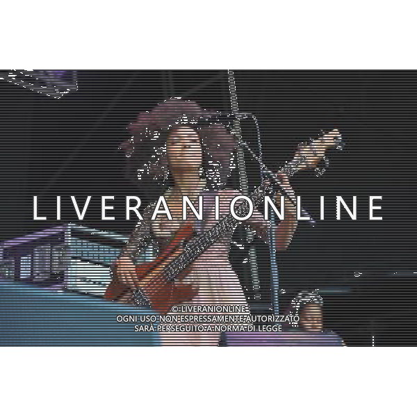 Love Supreme Jazz Festival at Glynde near Lewes, East Sussex. Esperanza Spalding pictured on the Main Stage.