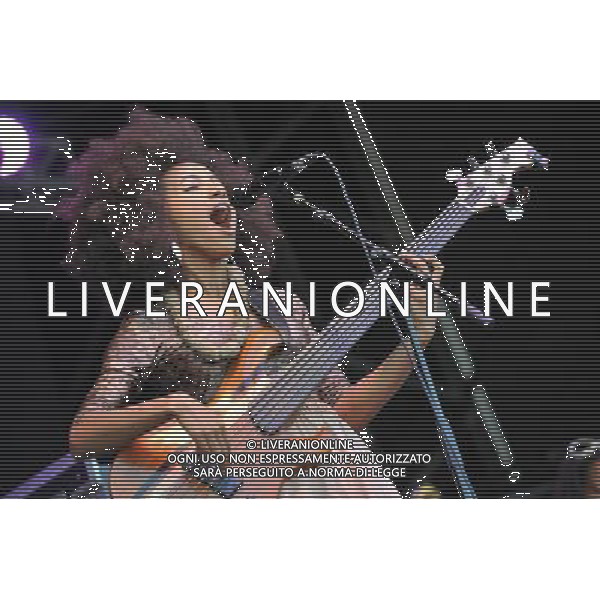 Love Supreme Jazz Festival at Glynde near Lewes, East Sussex. Esperanza Spalding pictured on the Main Stage.