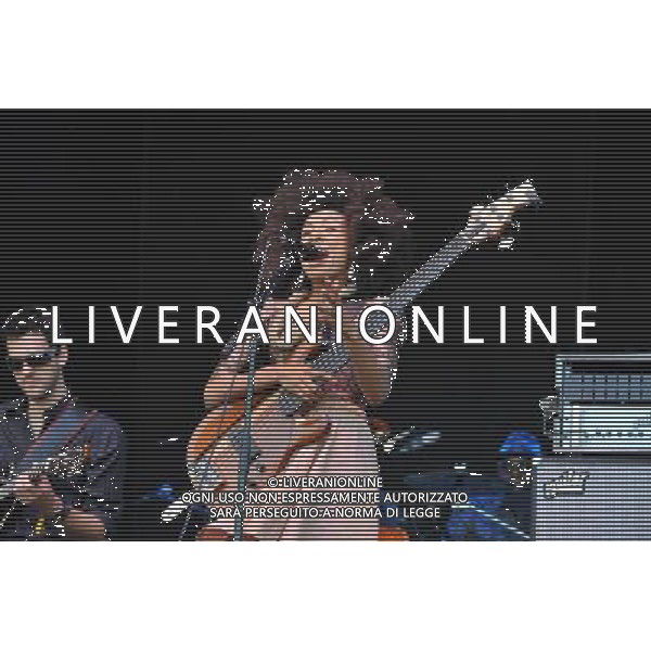 Love Supreme Jazz Festival at Glynde near Lewes, East Sussex. Esperanza Spalding pictured on the Main Stage.