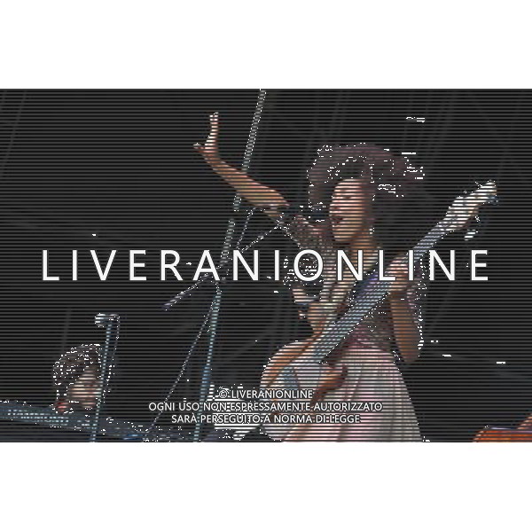Love Supreme Jazz Festival at Glynde near Lewes, East Sussex. Esperanza Spalding pictured on the Main Stage.