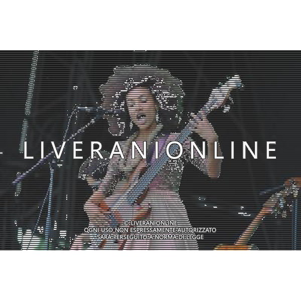 Love Supreme Jazz Festival at Glynde near Lewes, East Sussex. Esperanza Spalding pictured on the Main Stage.