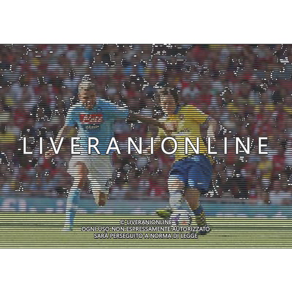 Napoli\'s Valon Behrami and Arsenal\'s Tomas Rosicky (Photo by Kieran Galvin/CameraSport) Football - The Emirates Cup - Arsenal v Napoli - Saturday 3rd August 2013 - The Emirates Stadium - London Œ© CameraSport - 43 Linden Ave. Countesthorpe. Leicester. England. LE8 5PG - Tel: +44 (0) 116 277 4147 - admin@camerasport.com - www.camerasport.com AG ALDO LIVERANI SAS ONLY ITALY