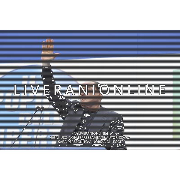ROMA 06/08/2013 MANIFESTAZIONE DEL POPOLO DELLA LIBERTA A FAVORE DI SILVIO BERLUSCONI DOPO LA SENTENZA DELLA CASSAZIONE PER I DIRITTI MEDIASET NELLA FOTO SILVIO BERLUSCONI FOTO FABRIZIO CORRADETTI-AG ALDO LIVERANI SAS