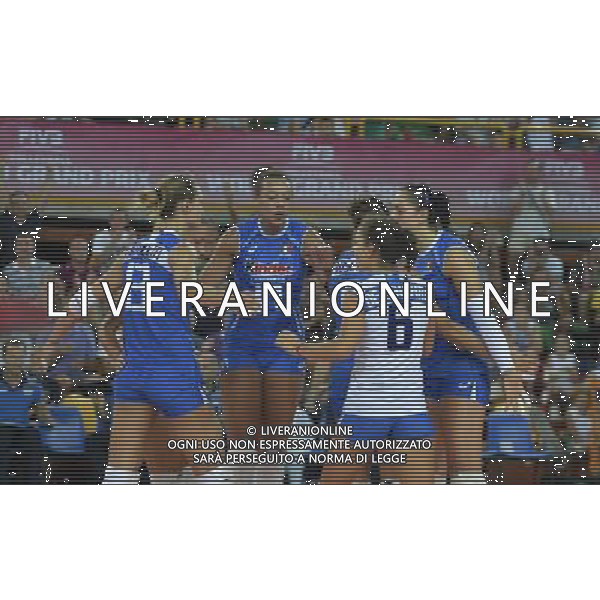 esultanza italia VOLLEY ITALIA-GERMANIA. Oggi 04 agosto 2013 a Montichiari Ph Fotolive Richard Morgano AG ALDO LIVERANI SAS 