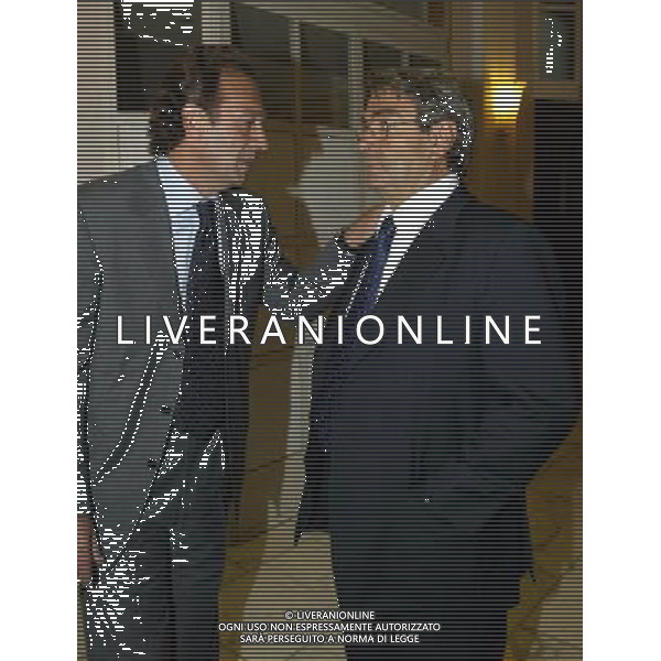 Hotel Gallia Milano 12/10/2004 Riunione dei Presidenti dei Club di serie A e B nella foto massimo cellino e aldo spinelli foto emilio andreoli/agenzia aldo liverani