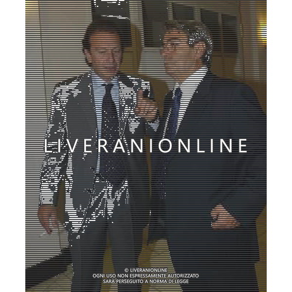 Hotel Gallia Milano 12/10/2004 Riunione dei Presidenti dei Club di serie A e B nella foto massimo cellino e aldo spinelli foto emilio andreoli/agenzia aldo liverani
