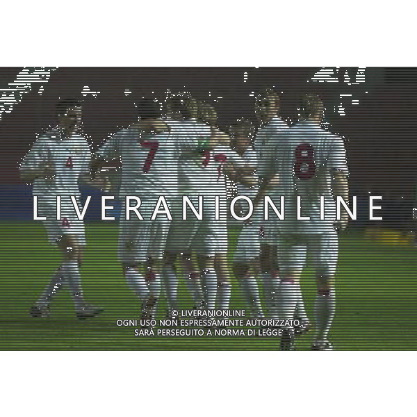 Mantova 12/10/2004 Italia-Bielorussia Under 21 Qualificazioni europei nella foto ESULTANZA DOPO IL GOL DI SKVERNYUK agenzia aldo liverani