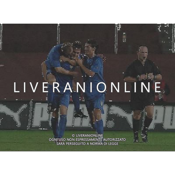 Mantova 12/10/2004 Italia-Bielorussia Under 21 Qualificazioni europei nella foto esultanza dopo il gol di bianchi foto marco luzzani/agenzia aldo liverani