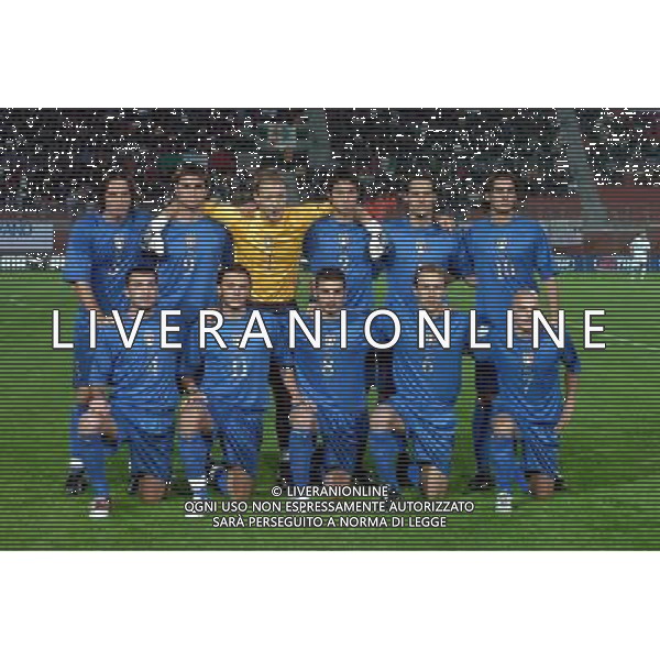 MANTOVA 12/10/04 QUALIFICAZIONI EUROPEI U21 ITALIA-BIELORUSSIA NELLA FOTO LA FORMAZIONE DELL\'ITALIA PH GIGI ARCAINI/AG.ALDO LIVERANI