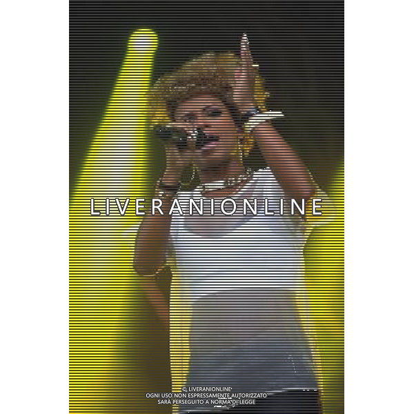 Fleur on stage with DJ Fresh DJ Fresh ( Daniel Stein )and band perform on the Castle Stage, Sunday at Camp Bestival, Lulworth Castle, Dorset l4th aug Photo by Brian jordan /Retna Pictures AG ALDO LIVERANI SAS ONLY ITALY