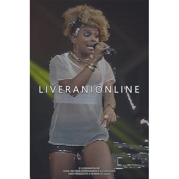 Fleur on stage with DJ Fresh DJ Fresh ( Daniel Stein )and band perform on the Castle Stage, Sunday at Camp Bestival, Lulworth Castle, Dorset l4th aug Photo by Brian jordan /Retna Pictures AG ALDO LIVERANI SAS ONLY ITALY