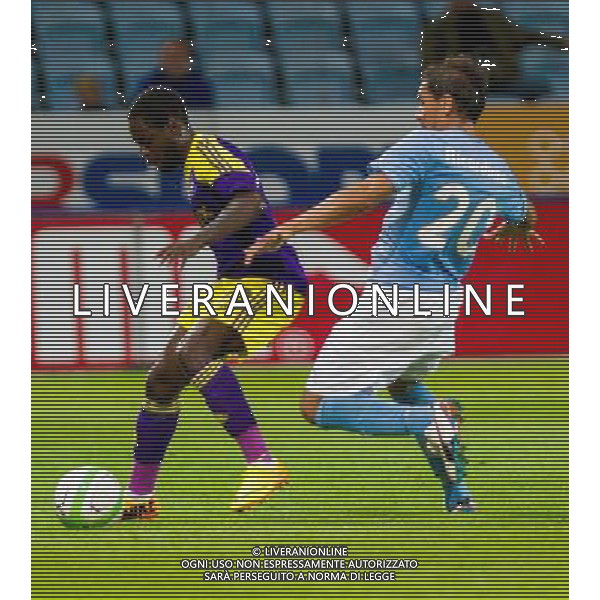 Malmš FF v Swansea City AFC Europa League qualifier. (0-0. 0-4 agg) Nathan Dyer (Swansea) Ricardinho (Malmo) as Swansea qualify for Europa league proper Photo Christer Thorell, Fotosports International UK only ©PHOTOSHOT/AGENZIA ALDO LIVERANI SAS - ITALY ONLY - EDITORIAL USE ONLY