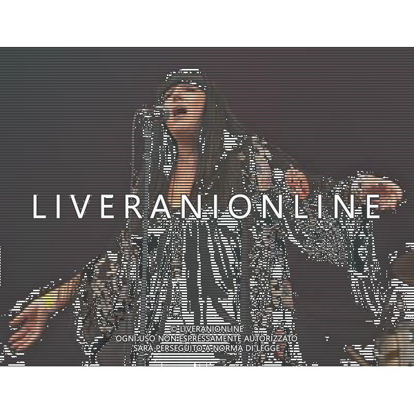 Picture By: Charlie Bryan Picture :Cropredy Oxfordshire UK: Leigh Mattey,lead singer with Romeo\'s Daughter performing at this years Fairport Cropredy Convention Music Festival. Date 08/08/2013 ©photoshot/AGENZIA ALDO LIVERANI SAS - ITALY ONLY - EDITORIAL USE ONLY