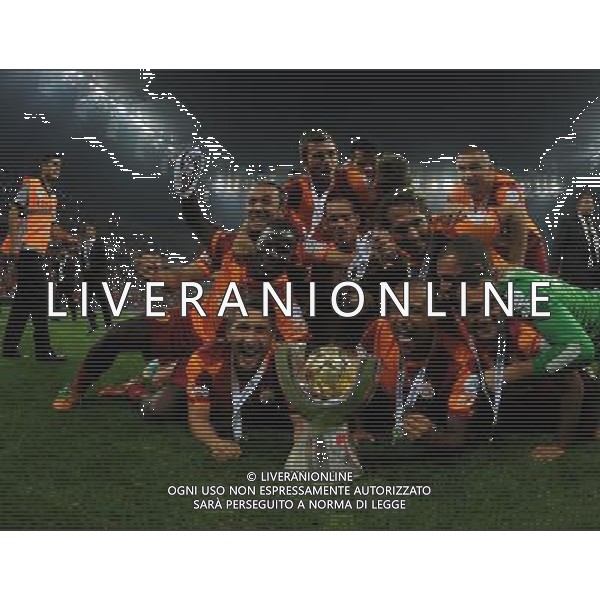 Turkish supercup match between Fenerbahce and Galatasaray at Kadir Has Stadium in Kayseri on August 11, 2013. Match Scored: Fenerbahce 0 - Galatasaray 1 Pictured: Didier Drogba and Players of Galatasaray celebrate winning the Turkey supercup. TURCJA SUPER PUCHAR LIGA TURECKA PILKA NOZNA SEZON 2013/2014 FOT.SESKIM PHOTO/NEWSPIX.PL TURKEY, GERMANY, AUSTRIA AND UK OUT !!! --- Newspix.pl AG ALDO LIVERANI SAS ONLY ITALY *** Local Caption *** www.newspix.pl mail us: info@newspix.pl call us: 0048 022 23 22 222 --- Polish Picture Agency by Ringier Axel Springer Poland