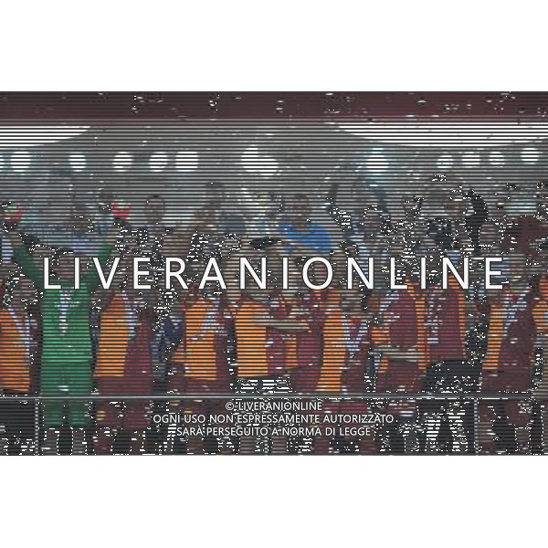 Turkish supercup match between Fenerbahce and Galatasaray at Kadir Has Stadium in Kayseri on August 11, 2013. Match Scored: Fenerbahce 0 - Galatasaray 1 Pictured: Players of Galatasaray celebrate winning the Turkey supercup. TURCJA SUPER PUCHAR LIGA TURECKA PILKA NOZNA SEZON 2013/2014 FOT.SESKIM PHOTO/NEWSPIX.PL TURKEY, GERMANY, AUSTRIA AND UK OUT !!! --- Newspix.pl AG ALDO LIVERANI SAS ONLY ITALY *** Local Caption *** www.newspix.pl mail us: info@newspix.pl call us: 0048 022 23 22 222 --- Polish Picture Agency by Ringier Axel Springer Poland