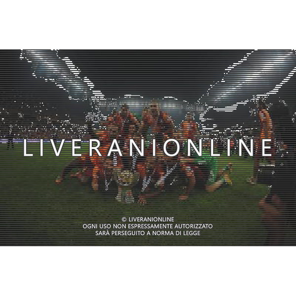 Turkish supercup match between Fenerbahce and Galatasaray at Kadir Has Stadium in Kayseri on August 11, 2013. Match Scored: Fenerbahce 0 - Galatasaray 1 Pictured: Didier Drogba and Players of Galatasaray celebrate winning the Turkey supercup. TURCJA SUPER PUCHAR LIGA TURECKA PILKA NOZNA SEZON 2013/2014 FOT.SESKIM PHOTO/NEWSPIX.PL TURKEY, GERMANY, AUSTRIA AND UK OUT !!! --- Newspix.pl AG ALDO LIVERANI SAS ONLY ITALY *** Local Caption *** www.newspix.pl mail us: info@newspix.pl call us: 0048 022 23 22 222 --- Polish Picture Agency by Ringier Axel Springer Poland