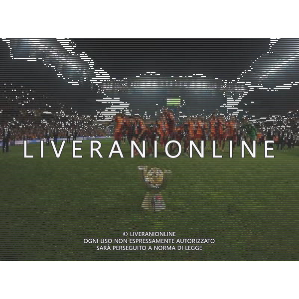 Turkish supercup match between Fenerbahce and Galatasaray at Kadir Has Stadium in Kayseri on August 11, 2013. Match Scored: Fenerbahce 0 - Galatasaray 1 Pictured: Players of Galatasaray celebrate winning the Turkey supercup. TURCJA SUPER PUCHAR LIGA TURECKA PILKA NOZNA SEZON 2013/2014 FOT.SESKIM PHOTO/NEWSPIX.PL TURKEY, GERMANY, AUSTRIA AND UK OUT !!! --- Newspix.pl AG ALDO LIVERANI SAS ONLY ITALY *** Local Caption *** www.newspix.pl mail us: info@newspix.pl call us: 0048 022 23 22 222 --- Polish Picture Agency by Ringier Axel Springer Poland