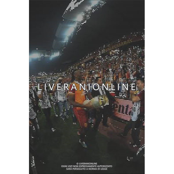 Turkish supercup match between Fenerbahce and Galatasaray at Kadir Has Stadium in Kayseri on August 11, 2013. Match Scored: Fenerbahce 0 - Galatasaray 1 Pictured: Didier Drogba of Galatasaray celebrate winning the Turkey supercup. TURCJA SUPER PUCHAR LIGA TURECKA PILKA NOZNA SEZON 2013/2014 FOT.SESKIM PHOTO/NEWSPIX.PL TURKEY, GERMANY, AUSTRIA AND UK OUT !!! --- Newspix.pl AG ALDO LIVERANI SAS ONLY ITALY *** Local Caption *** www.newspix.pl mail us: info@newspix.pl call us: 0048 022 23 22 222 --- Polish Picture Agency by Ringier Axel Springer Poland