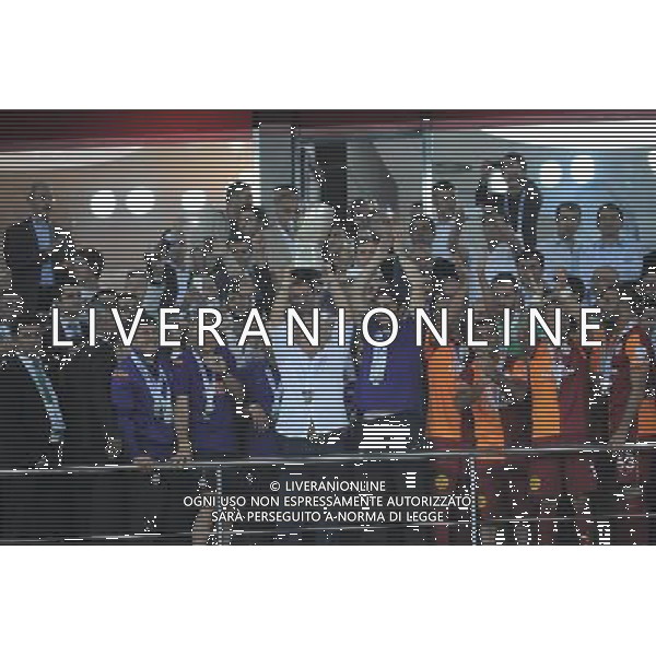 Turkish supercup match between Fenerbahce and Galatasaray at Kadir Has Stadium in Kayseri on August 11, 2013. Match Scored: Fenerbahce 0 - Galatasaray 1 Pictured: Players of Galatasaray celebrate winning the Turkey supercup. TURCJA SUPER PUCHAR LIGA TURECKA PILKA NOZNA SEZON 2013/2014 FOT.SESKIM PHOTO/NEWSPIX.PL TURKEY, GERMANY, AUSTRIA AND UK OUT !!! --- Newspix.pl AG ALDO LIVERANI SAS ONLY ITALY *** Local Caption *** www.newspix.pl mail us: info@newspix.pl call us: 0048 022 23 22 222 --- Polish Picture Agency by Ringier Axel Springer Poland