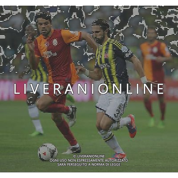 Turkish supercup match between Fenerbahce and Galatasaray at Kadir Has Stadium in Kayseri on August 11, 2013. Match Scored: Fenerbahce 0 - Galatasaray 1 Pictured: Gokhan Zan of Galatasaray and Hasan Ali Kaldirim of Fenerbahce. TURCJA SUPER PUCHAR LIGA TURECKA PILKA NOZNA SEZON 2013/2014 FOT.SESKIM PHOTO/NEWSPIX.PL TURKEY, GERMANY, AUSTRIA AND UK OUT !!! --- Newspix.pl AG ALDO LIVERANI SAS ONLY ITALY *** Local Caption *** www.newspix.pl mail us: info@newspix.pl call us: 0048 022 23 22 222 --- Polish Picture Agency by Ringier Axel Springer Poland