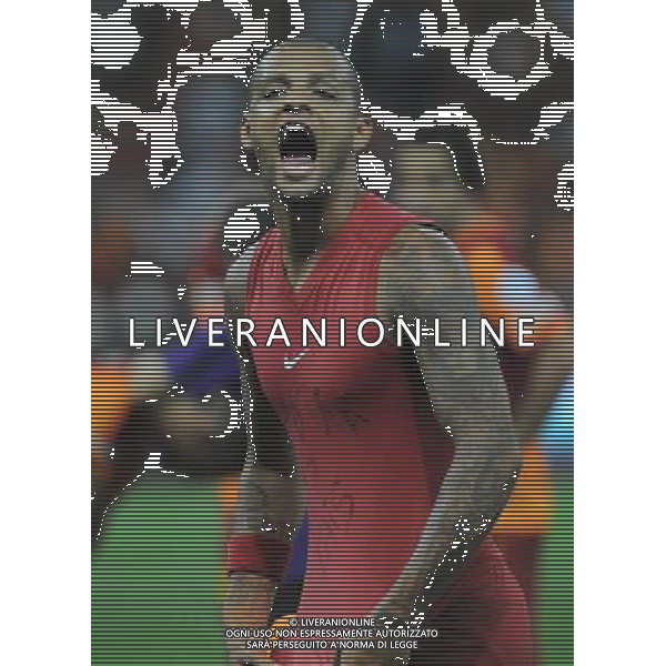 Turkish supercup match between Fenerbahce and Galatasaray at Kadir Has Stadium in Kayseri on August 11, 2013. Match Scored: Fenerbahce 0 - Galatasaray 1 Pictured: Felipe Melo of Galatasaray. TURCJA SUPER PUCHAR LIGA TURECKA PILKA NOZNA SEZON 2013/2014 FOT.SESKIM PHOTO/NEWSPIX.PL TURKEY, GERMANY, AUSTRIA AND UK OUT !!! --- Newspix.pl AG ALDO LIVERANI SAS ONLY ITALY *** Local Caption *** www.newspix.pl mail us: info@newspix.pl call us: 0048 022 23 22 222 --- Polish Picture Agency by Ringier Axel Springer Poland
