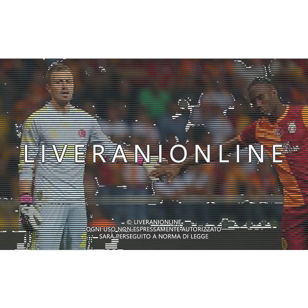 Turkish supercup match between Fenerbahce and Galatasaray at Kadir Has Stadium in Kayseri on August 11, 2013. Match Scored: Fenerbahce 0 - Galatasaray 1 Pictured: Goalkeeper Mert Gunok of Fenerbahce and Didier Drogba of Galatasaray. TURCJA SUPER PUCHAR LIGA TURECKA PILKA NOZNA SEZON 2013/2014 FOT.SESKIM PHOTO/NEWSPIX.PL TURKEY, GERMANY, AUSTRIA AND UK OUT !!! --- Newspix.pl AG ALDO LIVERANI SAS ONLY ITALY *** Local Caption *** www.newspix.pl mail us: info@newspix.pl call us: 0048 022 23 22 222 --- Polish Picture Agency by Ringier Axel Springer Poland