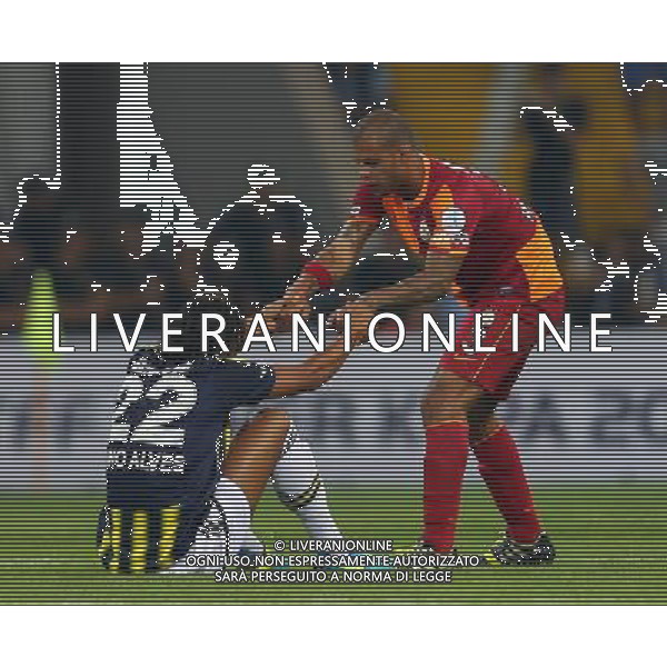 Turkish supercup match between Fenerbahce and Galatasaray at Kadir Has Stadium in Kayseri on August 11, 2013. Match Scored: Fenerbahce 0 - Galatasaray 1 Pictured: Bruno Alves of Fenerbahce and Felipe Melo of Galatasaray. TURCJA SUPER PUCHAR LIGA TURECKA PILKA NOZNA SEZON 2013/2014 FOT.SESKIM PHOTO/NEWSPIX.PL TURKEY, GERMANY, AUSTRIA AND UK OUT !!! --- Newspix.pl AG ALDO LIVERANI SAS ONLY ITALY *** Local Caption *** www.newspix.pl mail us: info@newspix.pl call us: 0048 022 23 22 222 --- Polish Picture Agency by Ringier Axel Springer Poland