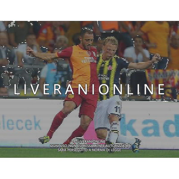 Turkish supercup match between Fenerbahce and Galatasaray at Kadir Has Stadium in Kayseri on August 11, 2013. Match Scored: Fenerbahce 0 - Galatasaray 1 Pictured: Nordin Amrabat of Galatasaray and Dirk Kuyt of Fenerbahce. TURCJA SUPER PUCHAR LIGA TURECKA PILKA NOZNA SEZON 2013/2014 FOT.SESKIM PHOTO/NEWSPIX.PL TURKEY, GERMANY, AUSTRIA AND UK OUT !!! --- Newspix.pl AG ALDO LIVERANI SAS ONLY ITALY *** Local Caption *** www.newspix.pl mail us: info@newspix.pl call us: 0048 022 23 22 222 --- Polish Picture Agency by Ringier Axel Springer Poland
