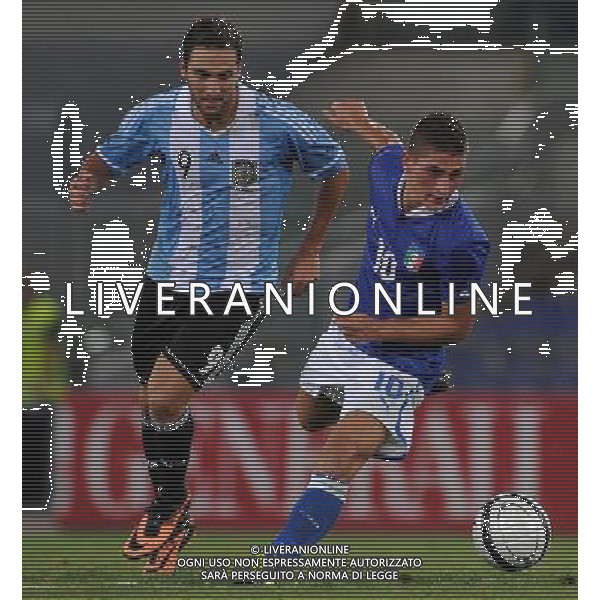 Amichevole FIFA Roma - 14.08.2013 Italia-Argentina Nella Foto:verratti higuain /Ph.Vitez-Ag. Aldo Liverani