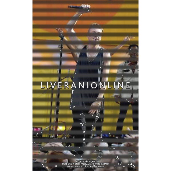 Macklemore and Ryan Lewis perform on ABC\'s \'Good Morning America\' at Rumsey Playfield, Central Park on August 16, 2013 in New York City. ©PHOTOSHOT/AGENZIA ALDO LIVERANI SAS - ITALY ONLY - EDITORIAL USE ONLY