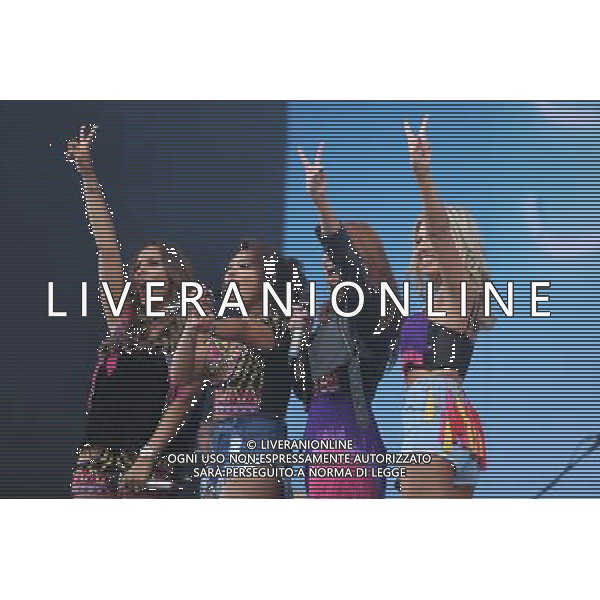 The Saturdays perform at V Festival 2013, opening the main stage at Weston Park, Staffordshire, 17th August 2013. ©PHOTOSHOT/AGENZIA ALDO LIVERANI SAS - ITALY ONLY - EDITORIAL USE ONLY