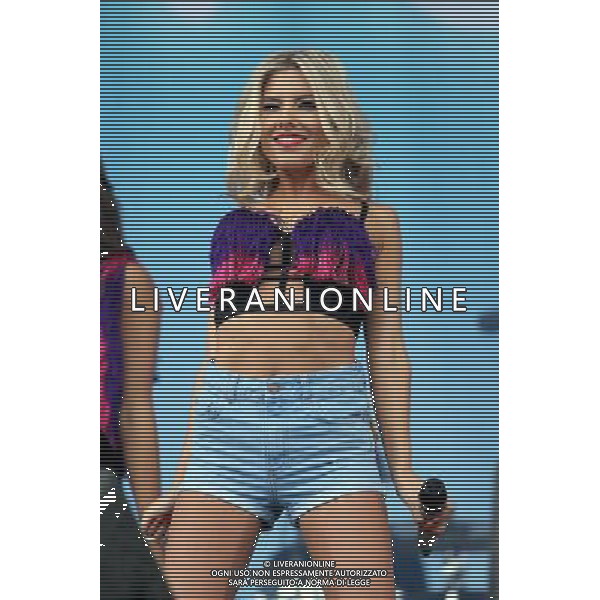 The Saturdays perform at V Festival 2013, opening the main stage at Weston Park, Staffordshire, 17th August 2013. ©PHOTOSHOT/AGENZIA ALDO LIVERANI SAS - ITALY ONLY - EDITORIAL USE ONLY
