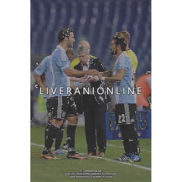 Roma - 14/08/2013 - Stadio Olimpico - Gara Amichevole - Italia vs Argentina - nella foto: Gonzalo Higuain e Ezequiel Lavezzi /Ph. Fabrizio Corradetti - Ag. Aldo Liverani sas