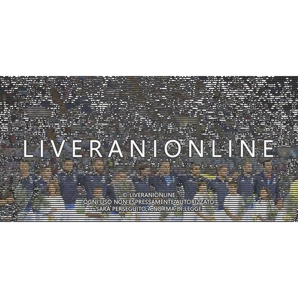 Roma - 14/08/2013 - Stadio Olimpico - Gara Amichevole - Italia vs Argentina - nella foto: Italia squadra durante l\'inno /Ph. Fabrizio Corradetti - Ag. Aldo Liverani sas