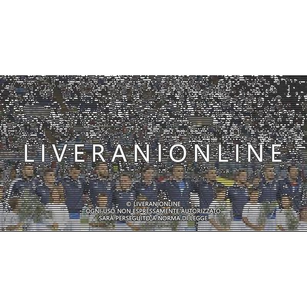 Roma - 14/08/2013 - Stadio Olimpico - Gara Amichevole - Italia vs Argentina - nella foto: Italia squadra durante l\'inno /Ph. Fabrizio Corradetti - Ag. Aldo Liverani sas