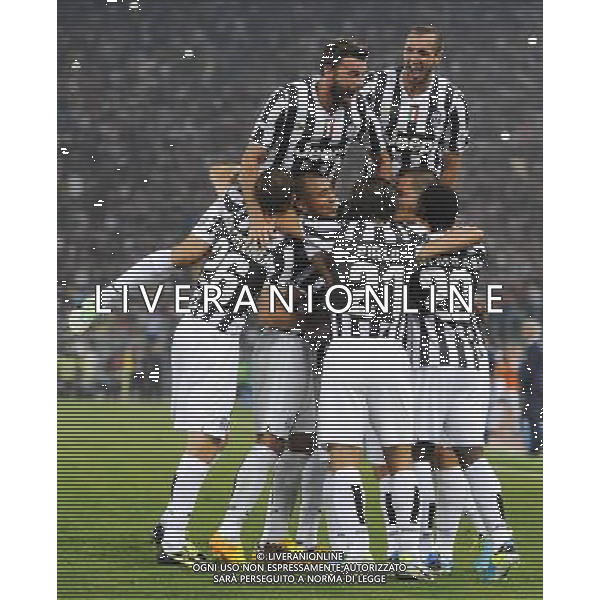 Roma - 18/08/2013 - Stadio Olimpico - Supercoppa TIM 2013-2014 - Juventus vs SS Lazio - nella foto: esultanza dopo il gol di tevz /Ph. Fabrizio Corradetti - Ag. Aldo Liverani sas