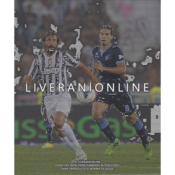Roma - 18/08/2013 - Stadio Olimpico - Supercoppa TIM 2013-2014 - Juventus vs SS Lazio - nella foto: Andrea Pirlo ed Anderson Hernanes /Ph. Fabrizio Corradetti - Ag. Aldo Liverani sas