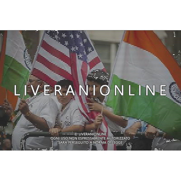 Indian-Americans from the tri-state area around New York celebrate at the Indian Independence Day Parade on Madison Ave. on Sunday, August 18, 2013. Now in it\'s 33rd year, the parade celebrates the 66th anniversary of India\'s partition from British rule on August 15, 1947. (å Richard B. Levine) ©photoshot/AGENZIA ALDO LIVERANI SAS - ITALY ONLY - La parata dell\'orgoglio indiano-americano sulla Madison Avenue