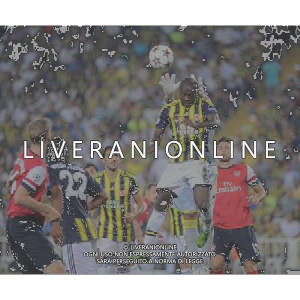 UEFA Chanpions League playoff first leg match between Fenerbahce and Arsenal at Sukru Saracoglu Stadiym in Istanbul, Turkey on august 21, 2013. Pictured: Pierre Webo and Goalkeeper Volkan Demirel of Fenerbahce. LIGA MISTRZOW SEZON 2013/2014 PILKA NOZNA FENERBAHCE ISTAMBUL vs ARSENAL LONDYN FOT.SESKIMPHOTO/NEWSPIX.PL POLAND, TURKEY, GERMANY, AUSTRIA AND UK OUT !!! --- Newspix.pl AG ALDO LIVERANI SAS ONLY ITALY *** Local Caption *** www.newspix.pl mail us: info@newspix.pl call us: 0048 022 23 22 222 --- Polish Picture Agency by Ringier Axel Springer Poland