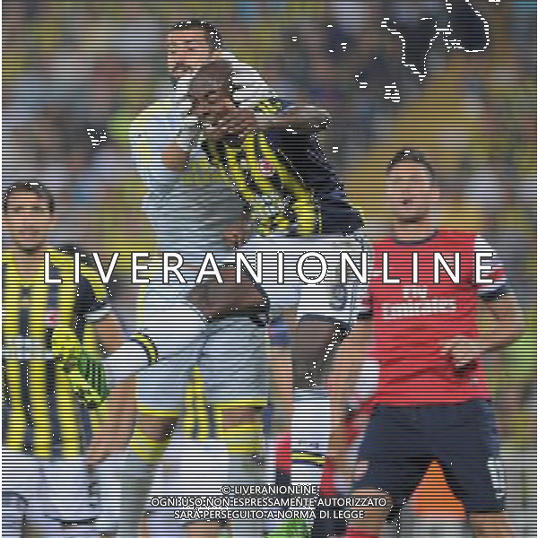 UEFA Chanpions League playoff first leg match between Fenerbahce and Arsenal at Sukru Saracoglu Stadiym in Istanbul, Turkey on august 21, 2013. Pictured: Pierre Webo and Goalkeeper Volkan Demirel of Fenerbahce. LIGA MISTRZOW SEZON 2013/2014 PILKA NOZNA FENERBAHCE ISTAMBUL vs ARSENAL LONDYN FOT.SESKIMPHOTO/NEWSPIX.PL POLAND, TURKEY, GERMANY, AUSTRIA AND UK OUT !!! --- Newspix.pl AG ALDO LIVERANI SAS ONLY ITALY *** Local Caption *** www.newspix.pl mail us: info@newspix.pl call us: 0048 022 23 22 222 --- Polish Picture Agency by Ringier Axel Springer Poland