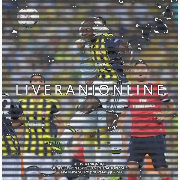 UEFA Chanpions League playoff first leg match between Fenerbahce and Arsenal at Sukru Saracoglu Stadiym in Istanbul, Turkey on august 21, 2013. Pictured: Pierre Webo and Goalkeeper Volkan Demirel of Fenerbahce. LIGA MISTRZOW SEZON 2013/2014 PILKA NOZNA FENERBAHCE ISTAMBUL vs ARSENAL LONDYN FOT.SESKIMPHOTO/NEWSPIX.PL POLAND, TURKEY, GERMANY, AUSTRIA AND UK OUT !!! --- Newspix.pl AG ALDO LIVERANI SAS ONLY ITALY *** Local Caption *** www.newspix.pl mail us: info@newspix.pl call us: 0048 022 23 22 222 --- Polish Picture Agency by Ringier Axel Springer Poland