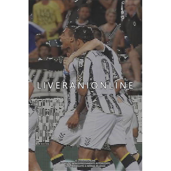 UDINESE - SLOVAN LIBEREC PRELIMINARI COPPA UEFA A TRIESTE 22 AGOSTO 2013 NELLA FOTO ESULTANZA DOPO IL GOL DI GABRIEL SILVA ©GARBUIO/AGENZIA ALDO LIVERANI SAS