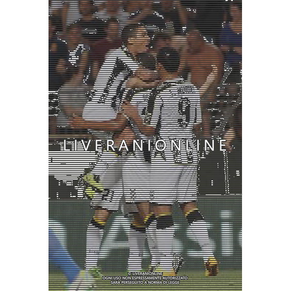 UDINESE - SLOVAN LIBEREC PRELIMINARI COPPA UEFA A TRIESTE 22 AGOSTO 2013 NELLA FOTO ESULTANZA DOPO IL GOL DI GABRIEL SILVA ©GARBUIO/AGENZIA ALDO LIVERANI SAS